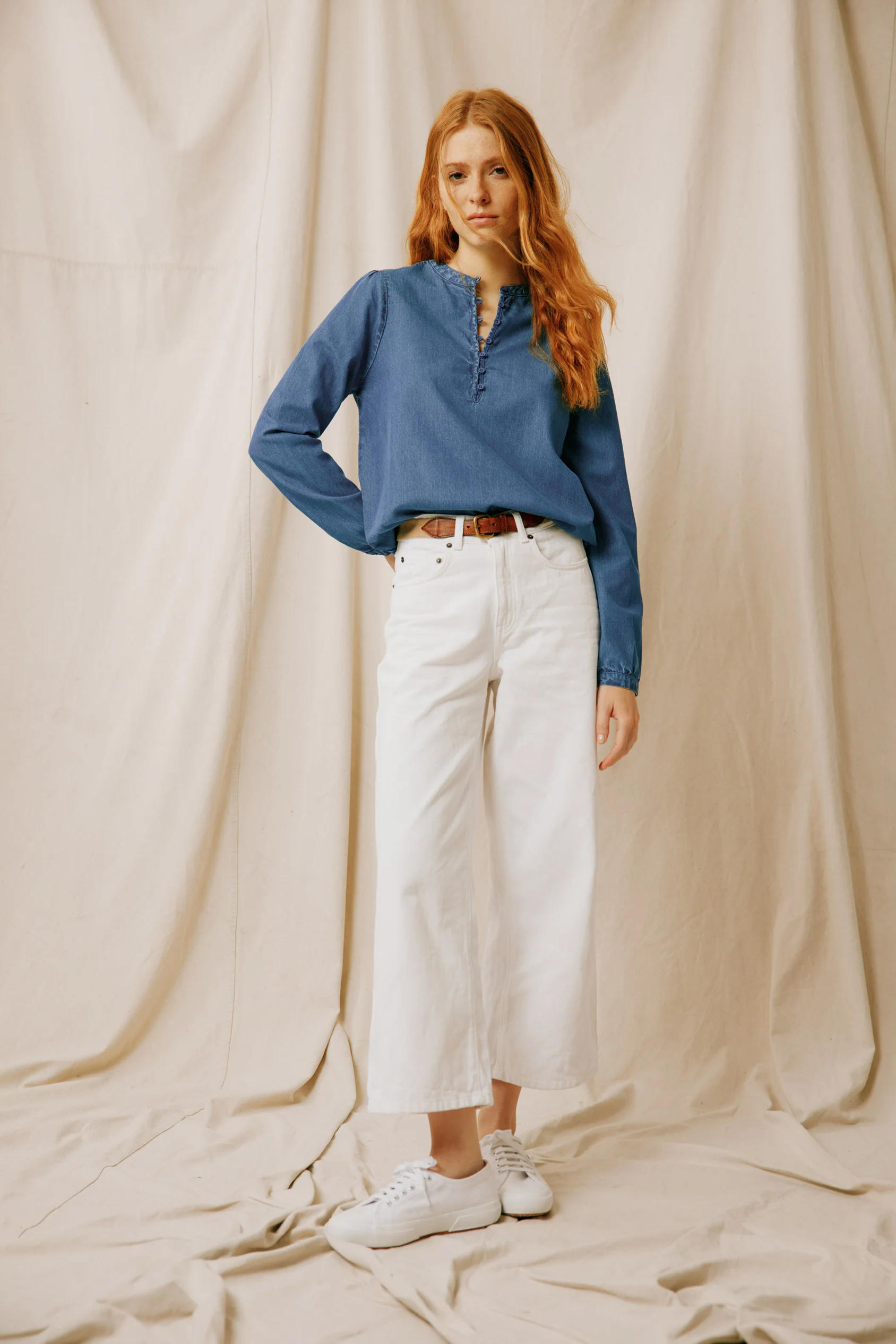 Coniston Mid Wash Denim Nehru Shirt - Image 4